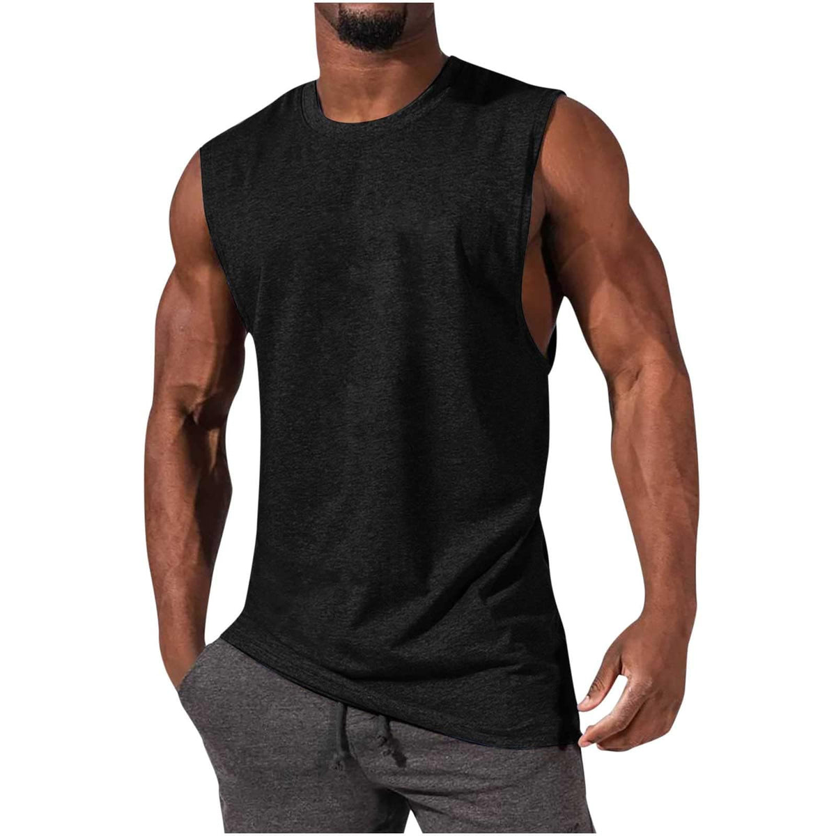 ONLYSTORY Mens Tank Tops Sleeveless Tee Shirts Casual Summer Muscle Gym Tops Running Beach Shirts