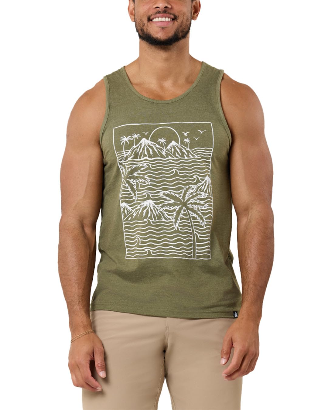 INTO THE AM Graphic Tank Tops for Men Cool Summer Beach Muscle Tanks S-2XL