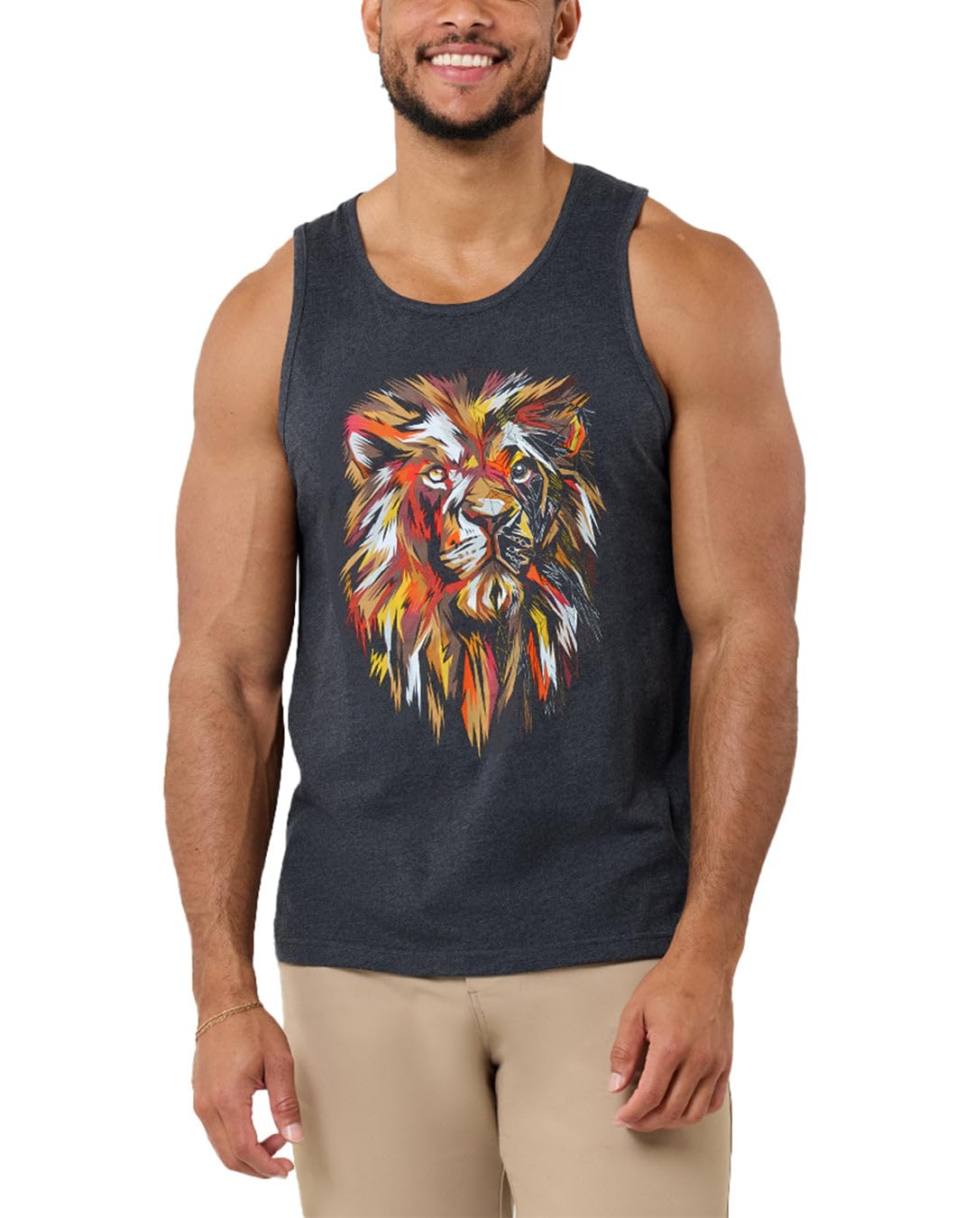 INTO THE AM Graphic Tank Tops for Men Cool Summer Beach Muscle Tanks S-2XL