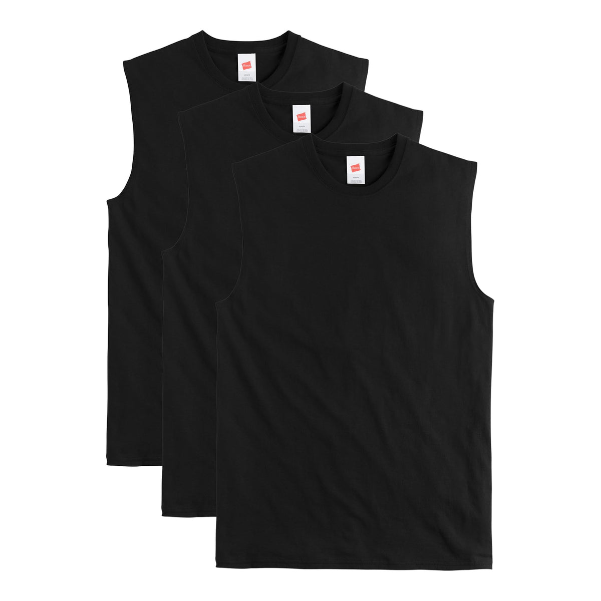 Hanes Men's Essentials Midweight Muscle T-Shirt Pack, Cotton Muscle Tank Shirts, 3-Pack