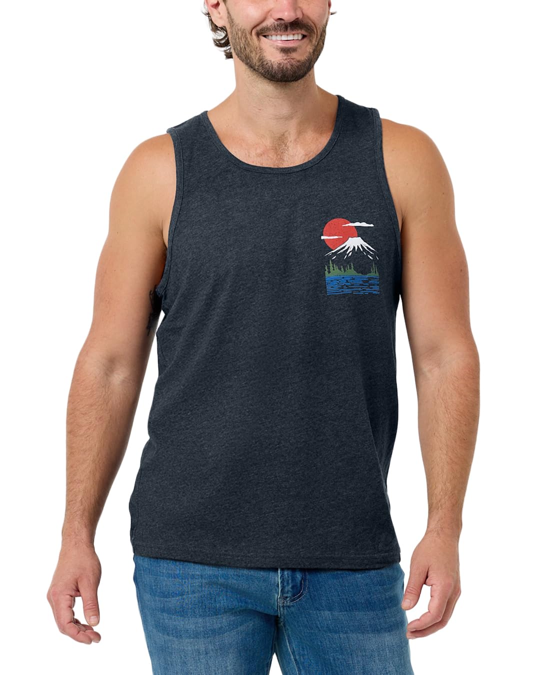 INTO THE AM Graphic Tank Tops for Men Cool Summer Beach Muscle Tanks S-2XL