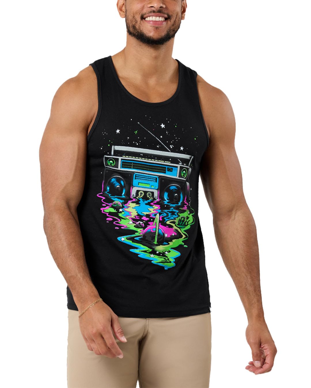 INTO THE AM Graphic Tank Tops for Men Cool Summer Beach Muscle Tanks S-2XL