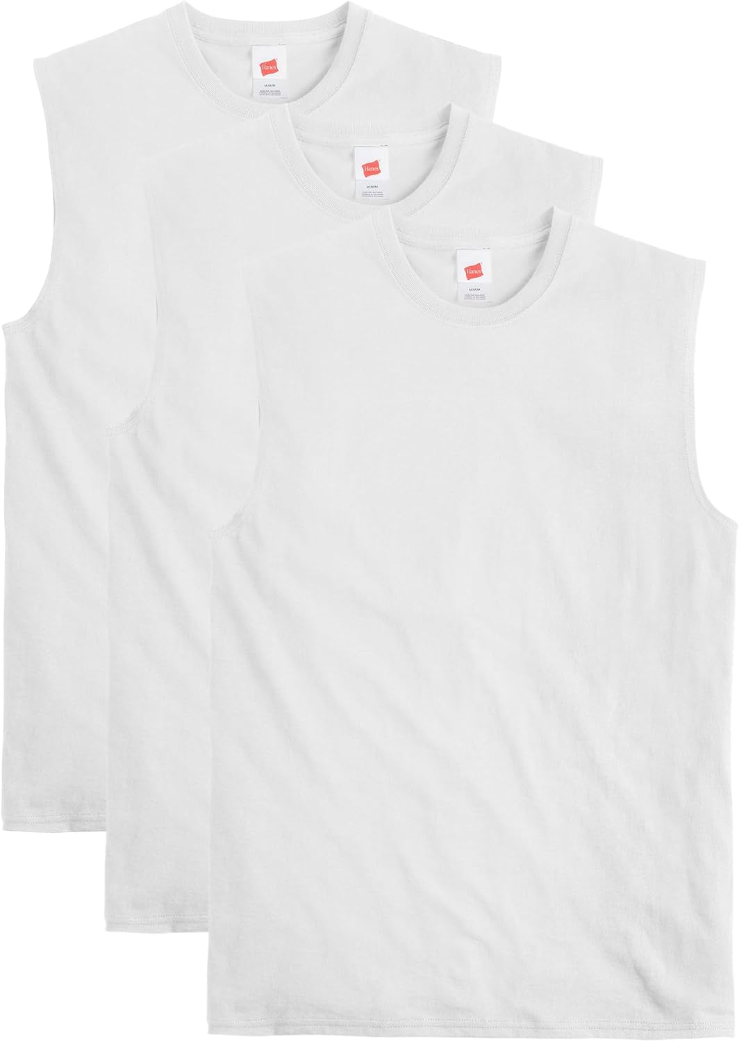 Hanes Men's Essentials Midweight Muscle T-Shirt Pack, Cotton Muscle Tank Shirts, 3-Pack
