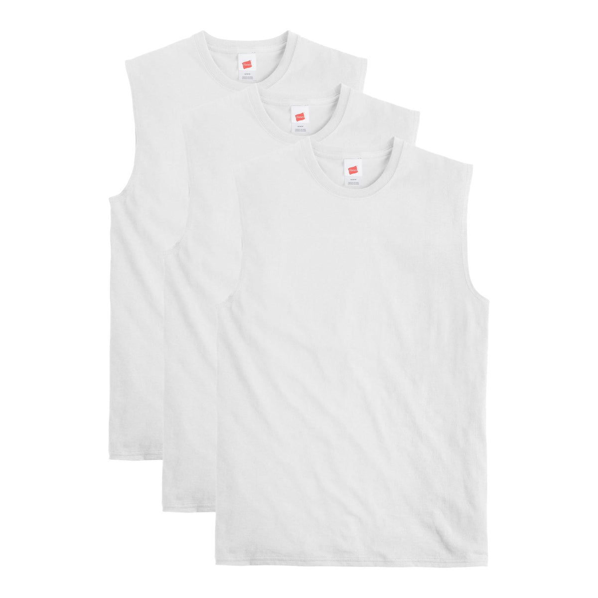 Hanes Men's Essentials Midweight Muscle T-Shirt Pack, Cotton Muscle Tank Shirts, 3-Pack