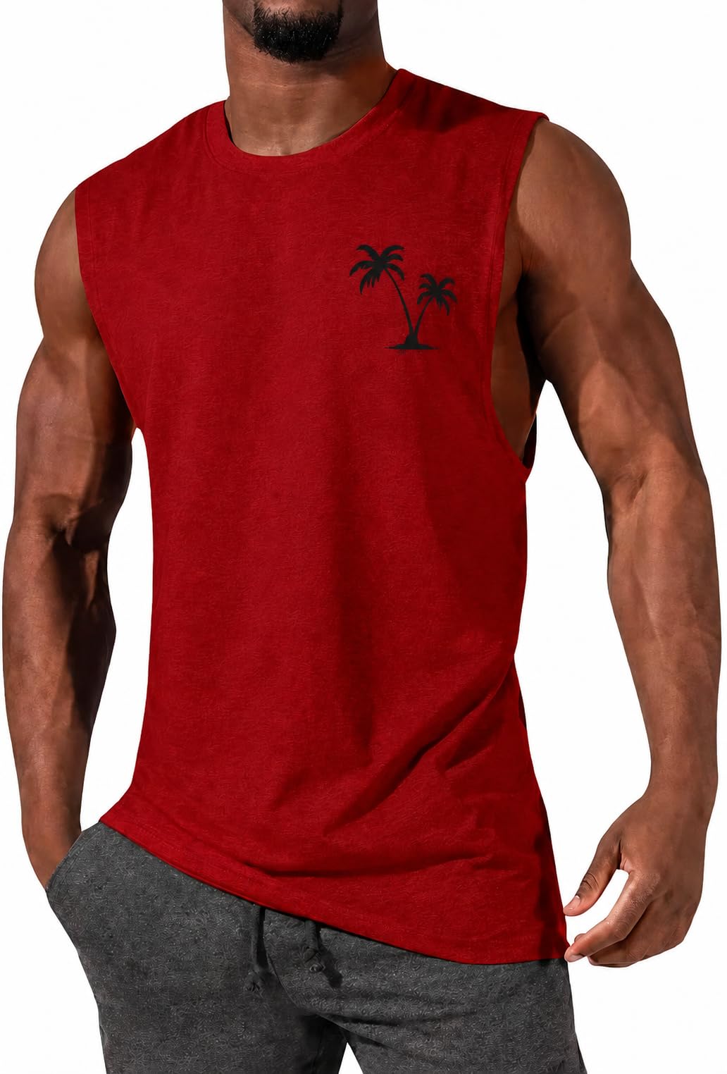 ONLYSTORY Mens Tank Tops Sleeveless Tee Shirts Casual Summer Muscle Gym Tops Running Beach Shirts