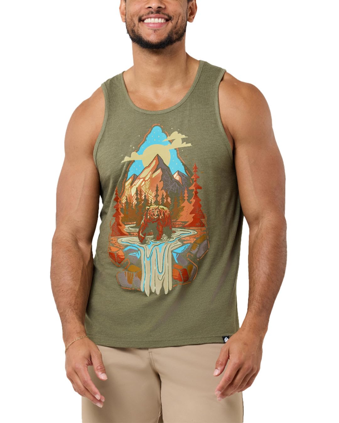 INTO THE AM Graphic Tank Tops for Men Cool Summer Beach Muscle Tanks S-2XL