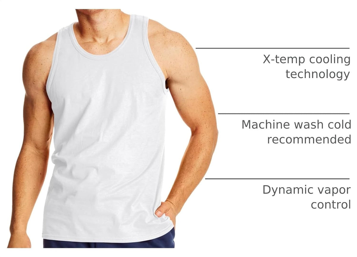 Hanes Men’s Performance Tank, X-Temp Moisture-Wicking Tank Top, Solid Colors, 2-Pack