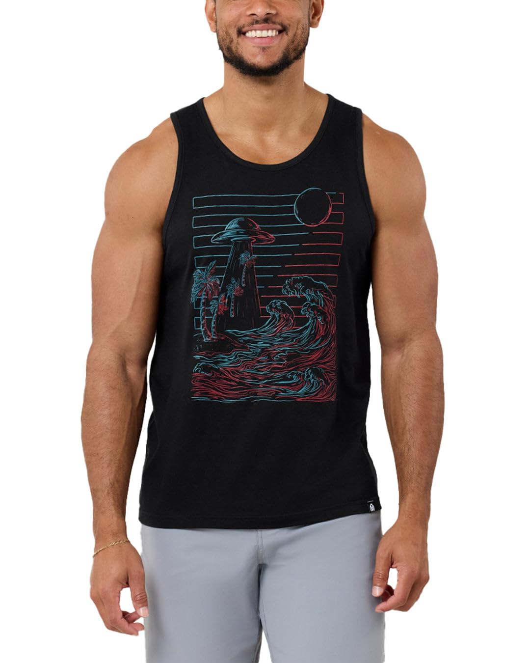 INTO THE AM Graphic Tank Tops for Men Cool Summer Beach Muscle Tanks S-2XL