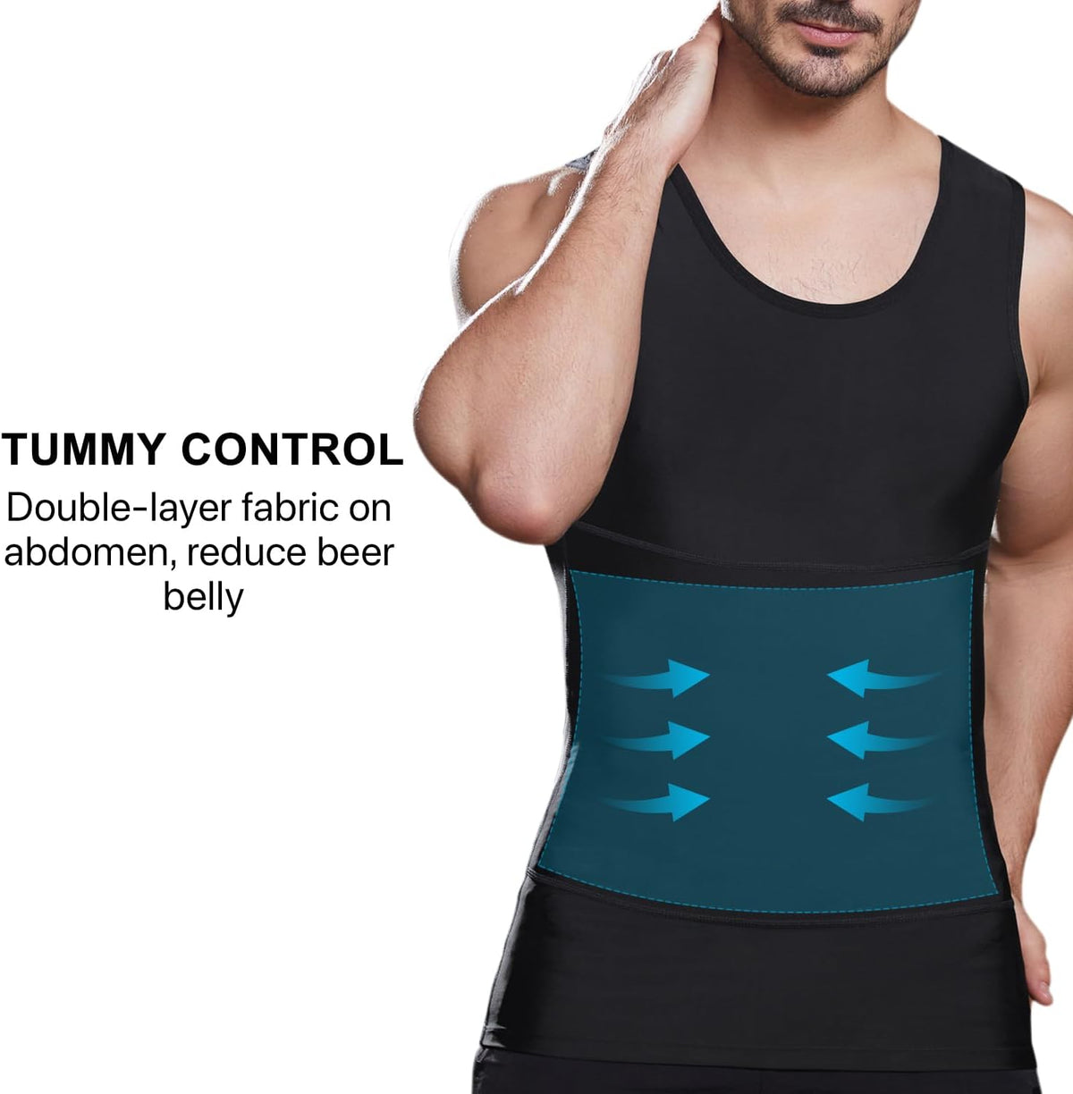 Lgtfy Mens Compression Shirt Slimming Shapewear Tank Top Workout Vest