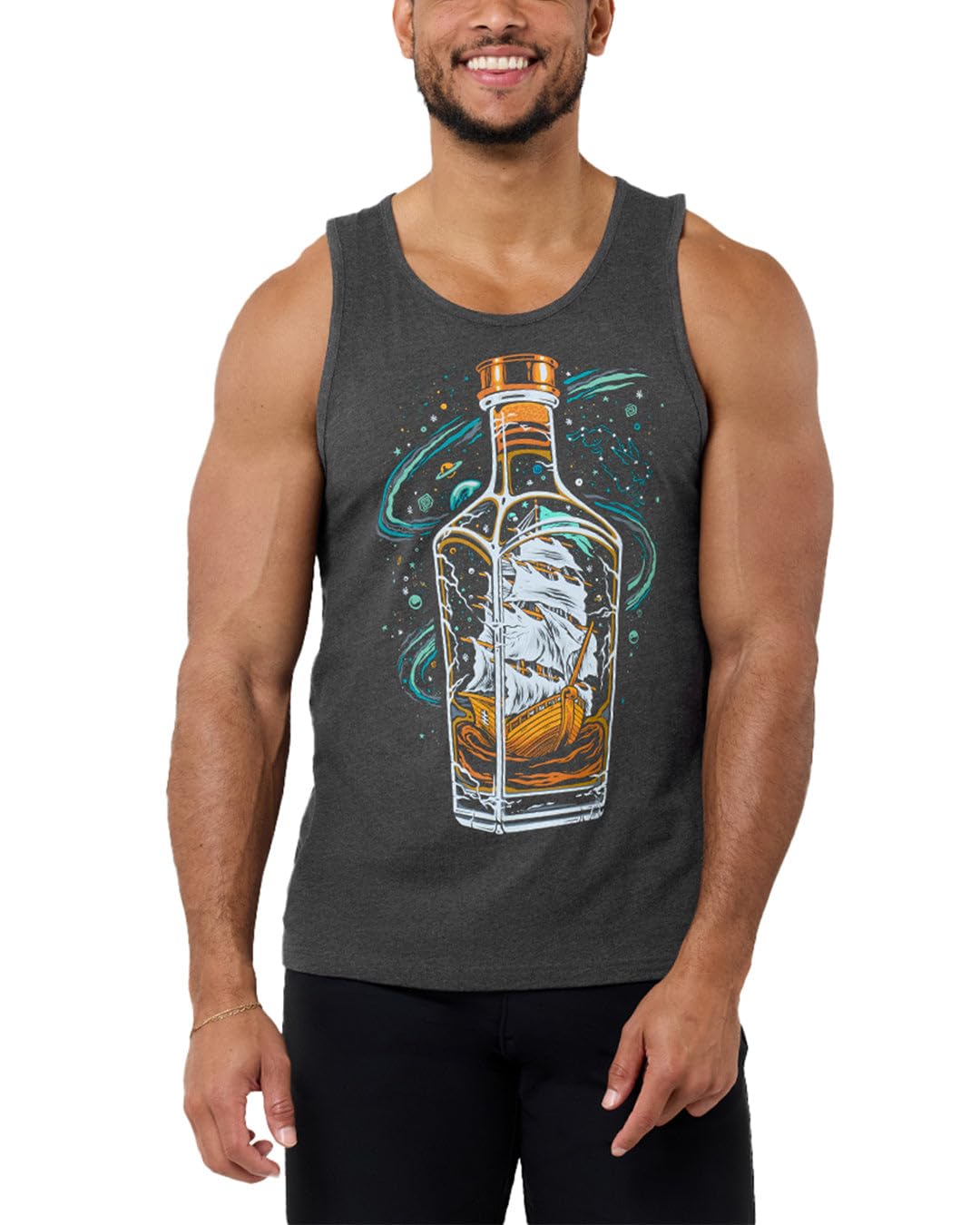 INTO THE AM Graphic Tank Tops for Men Cool Summer Beach Muscle Tanks S-2XL