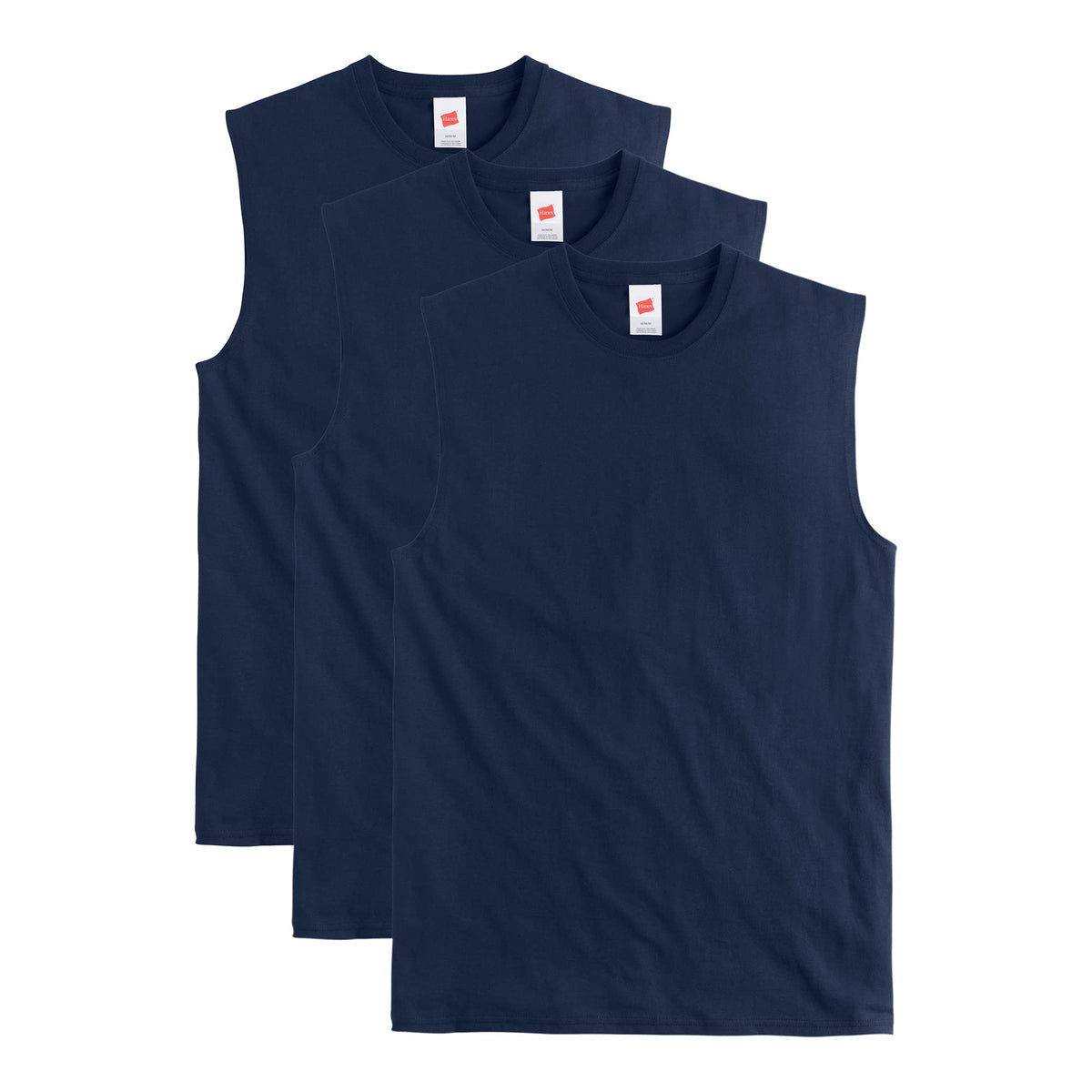 Hanes Men's Essentials Midweight Muscle T-Shirt Pack, Cotton Muscle Tank Shirts, 3-Pack