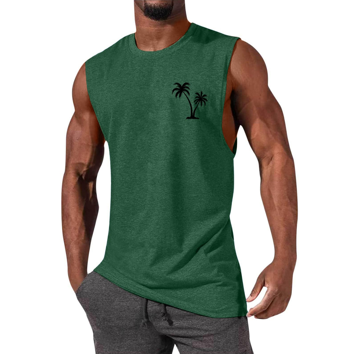 ONLYSTORY Mens Tank Tops Sleeveless Tee Shirts Casual Summer Muscle Gym Tops Running Beach Shirts