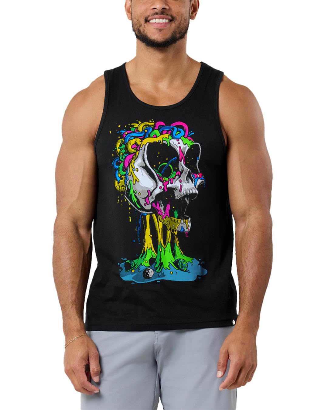 INTO THE AM Graphic Tank Tops for Men Cool Summer Beach Muscle Tanks S-2XL