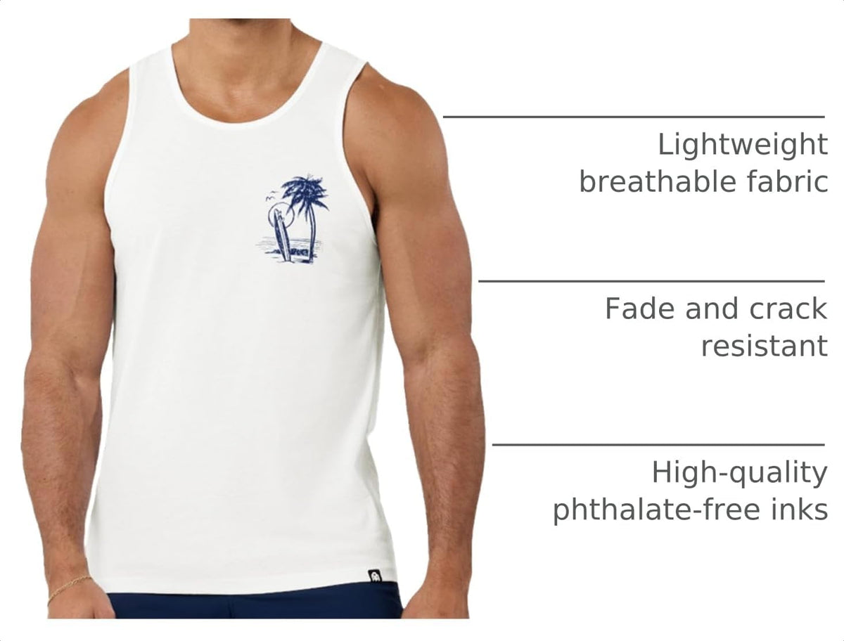INTO THE AM Graphic Tank Tops for Men Cool Summer Beach Muscle Tanks S-2XL