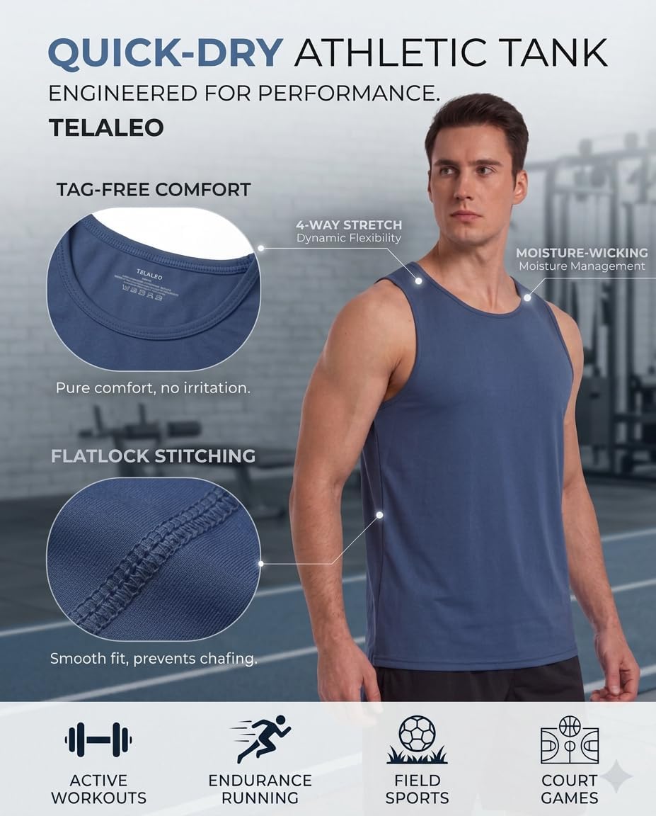5 Pack Men's Workout Tank Tops Sleeveless Shirt Mesh Muscle Gym Fitness