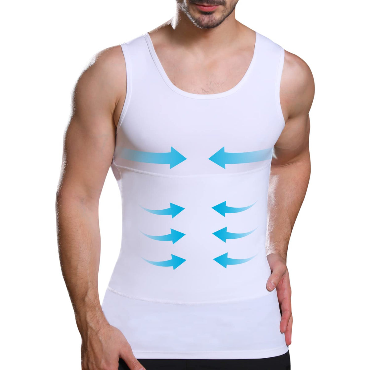 Lgtfy Mens Compression Shirt Slimming Shapewear Tank Top Workout Vest