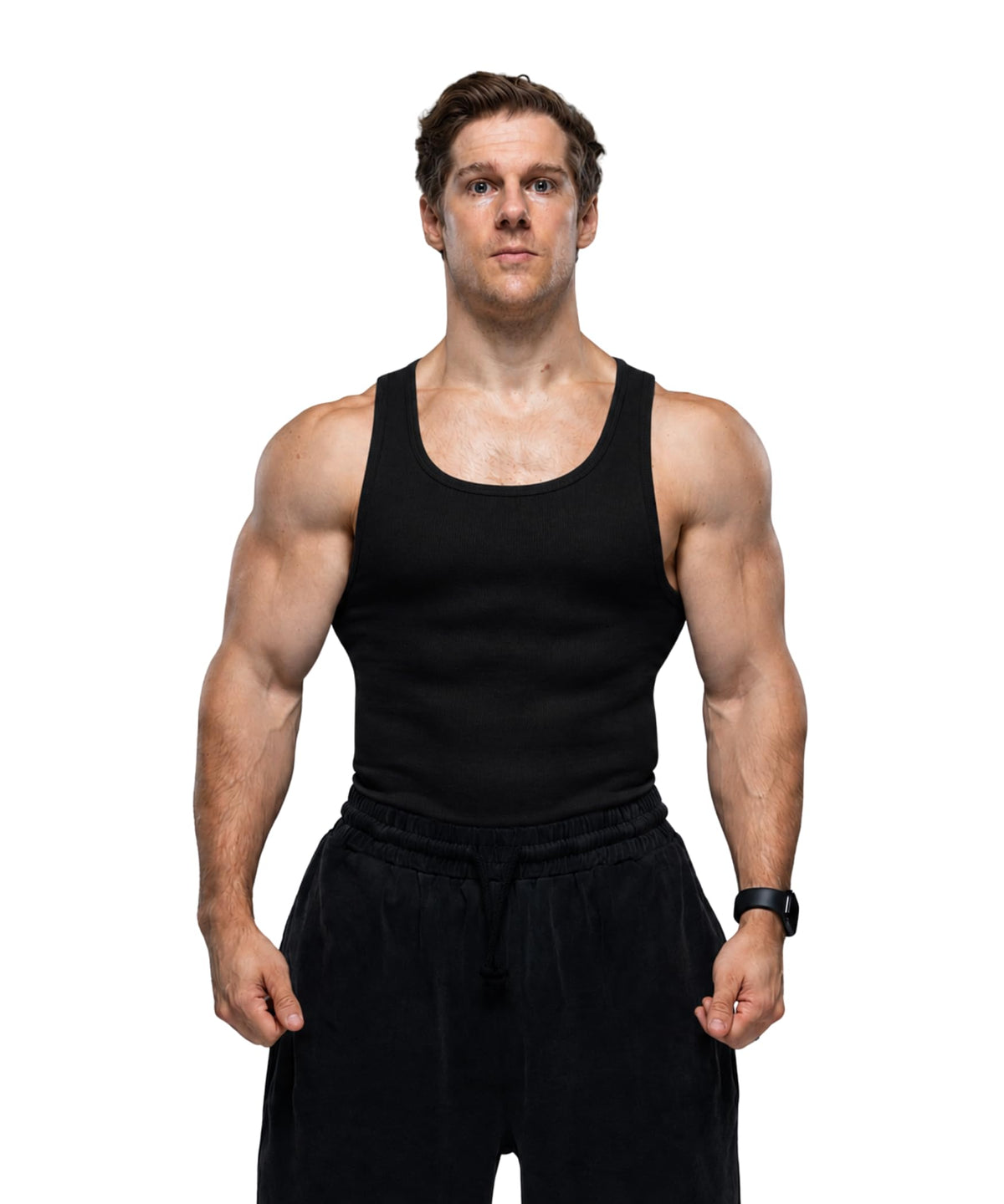 Ekkovision Lifestyle Beaters, Men's Tank Tops, Cotton Spandex Tanks for Men, Regular Fit, Ribbed Fabric