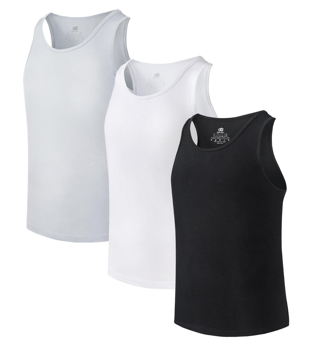 DAVID ARCHY Men's Tank Top Undershirts Moisture-Wicking A-Shirt for Men