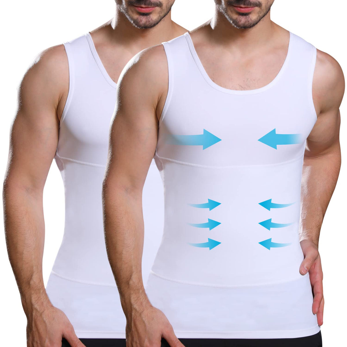 Lgtfy Mens Compression Shirt Slimming Shapewear Tank Top Workout Vest
