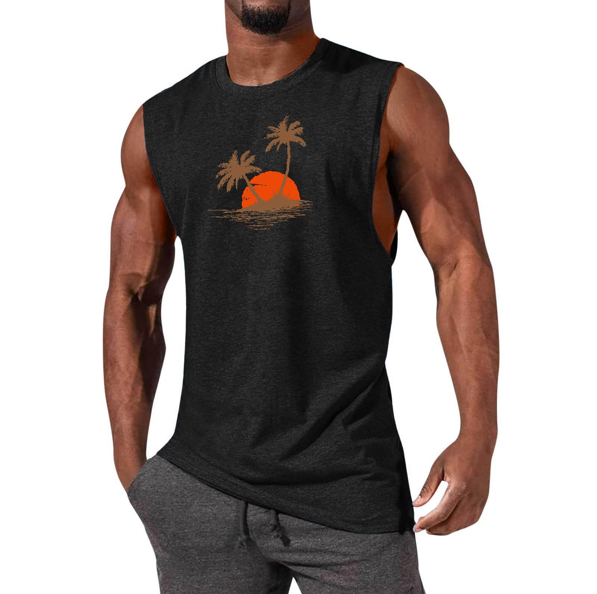 ONLYSTORY Mens Tank Tops Sleeveless Tee Shirts Casual Summer Muscle Gym Tops Running Beach Shirts
