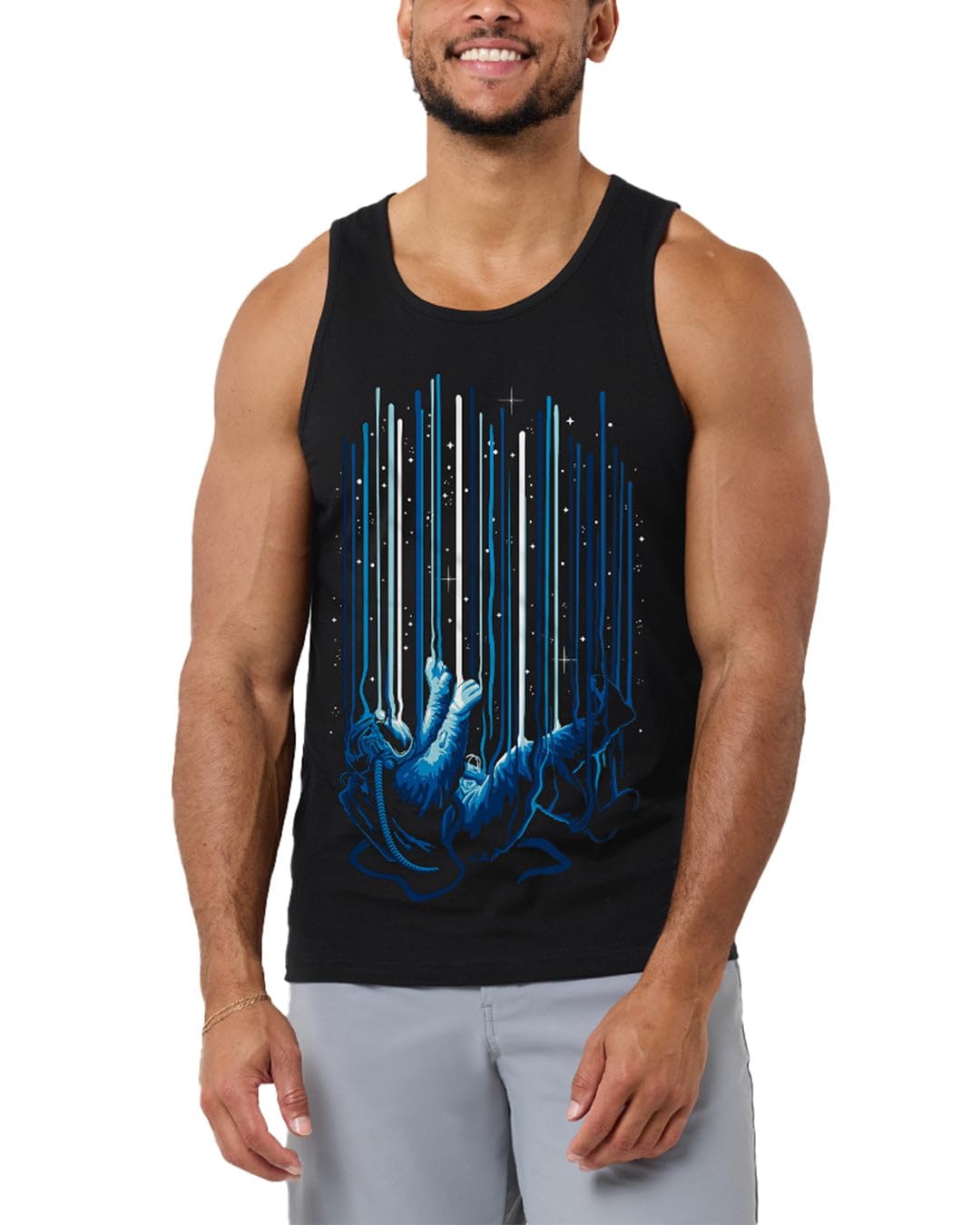 INTO THE AM Graphic Tank Tops for Men Cool Summer Beach Muscle Tanks S-2XL