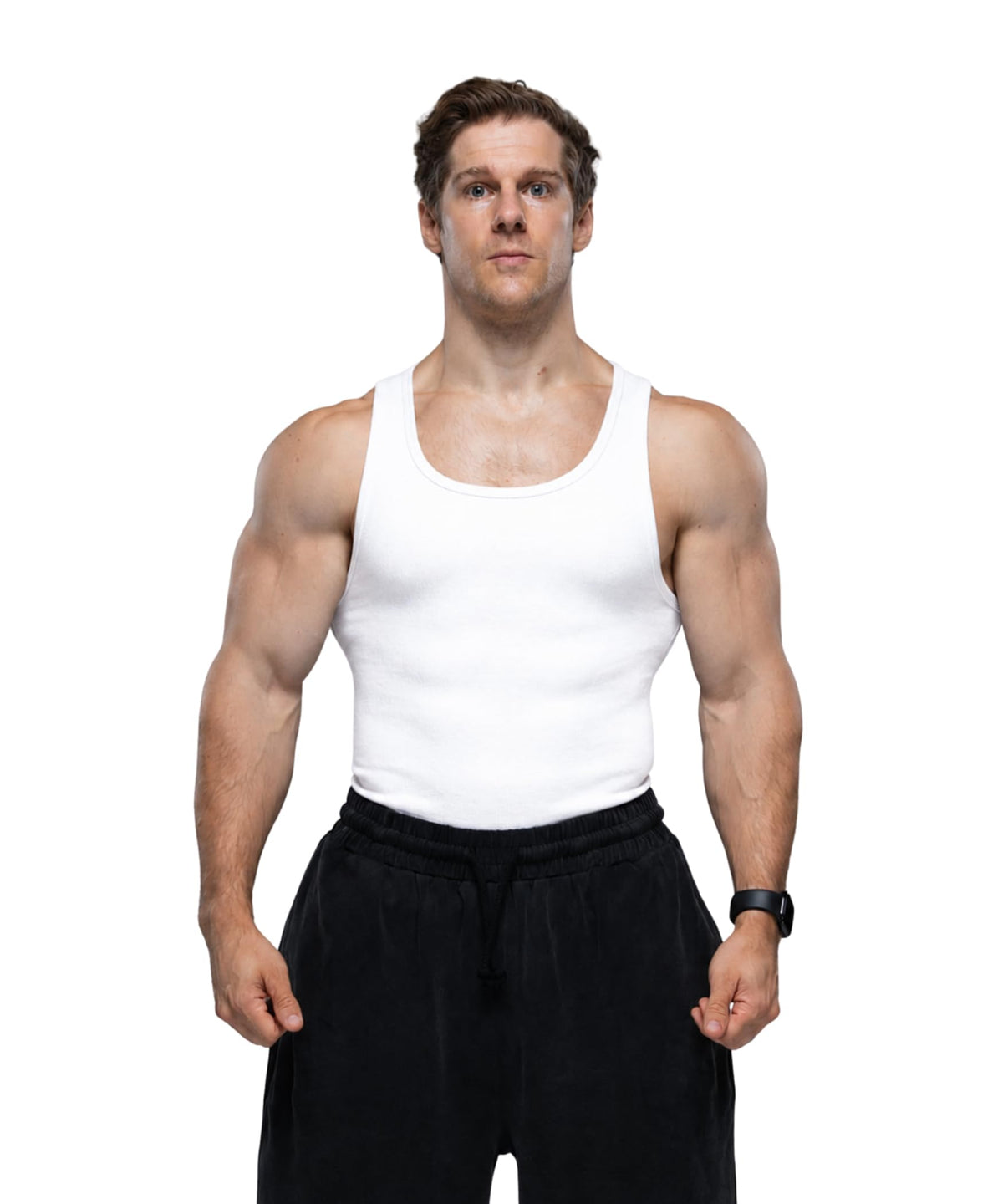 Ekkovision Lifestyle Beaters, Men's Tank Tops, Cotton Spandex Tanks for Men, Regular Fit, Ribbed Fabric