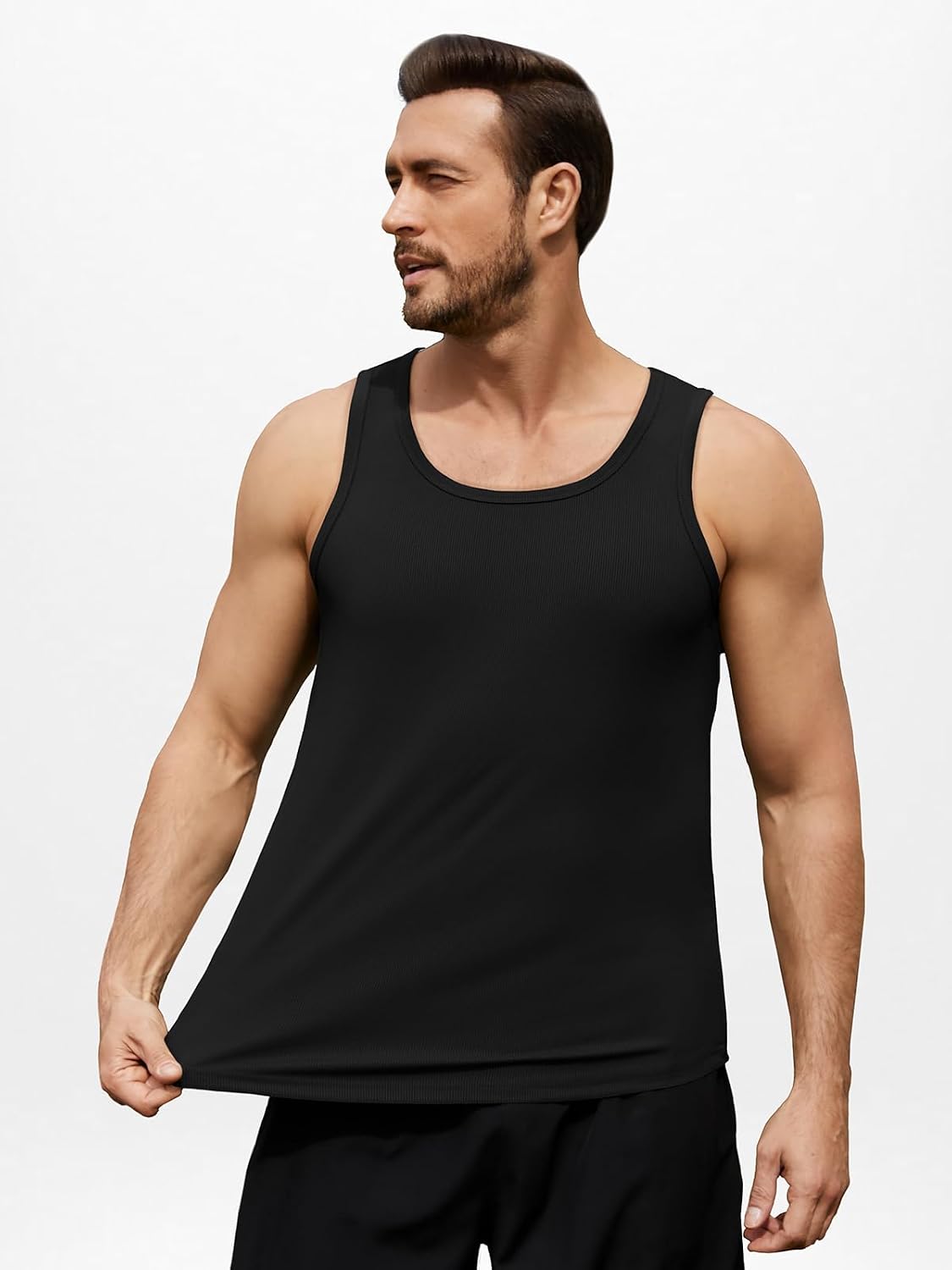 ZDC Mens Sleeveless Tank Tops Summer Workout Ribbed Shirts
