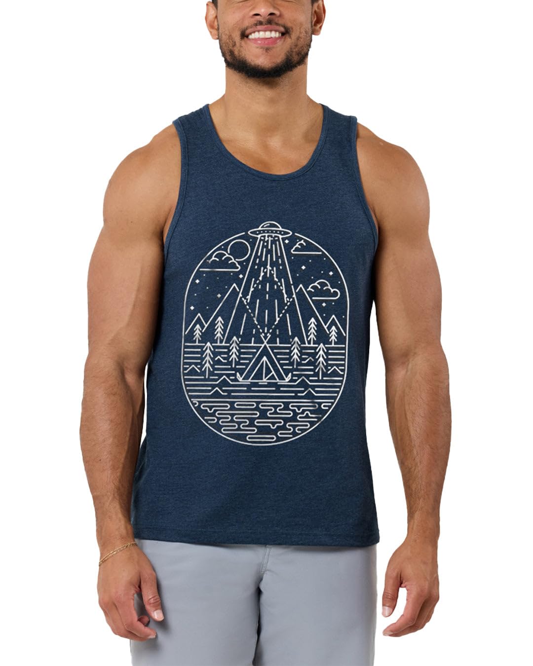 INTO THE AM Graphic Tank Tops for Men Cool Summer Beach Muscle Tanks S-2XL