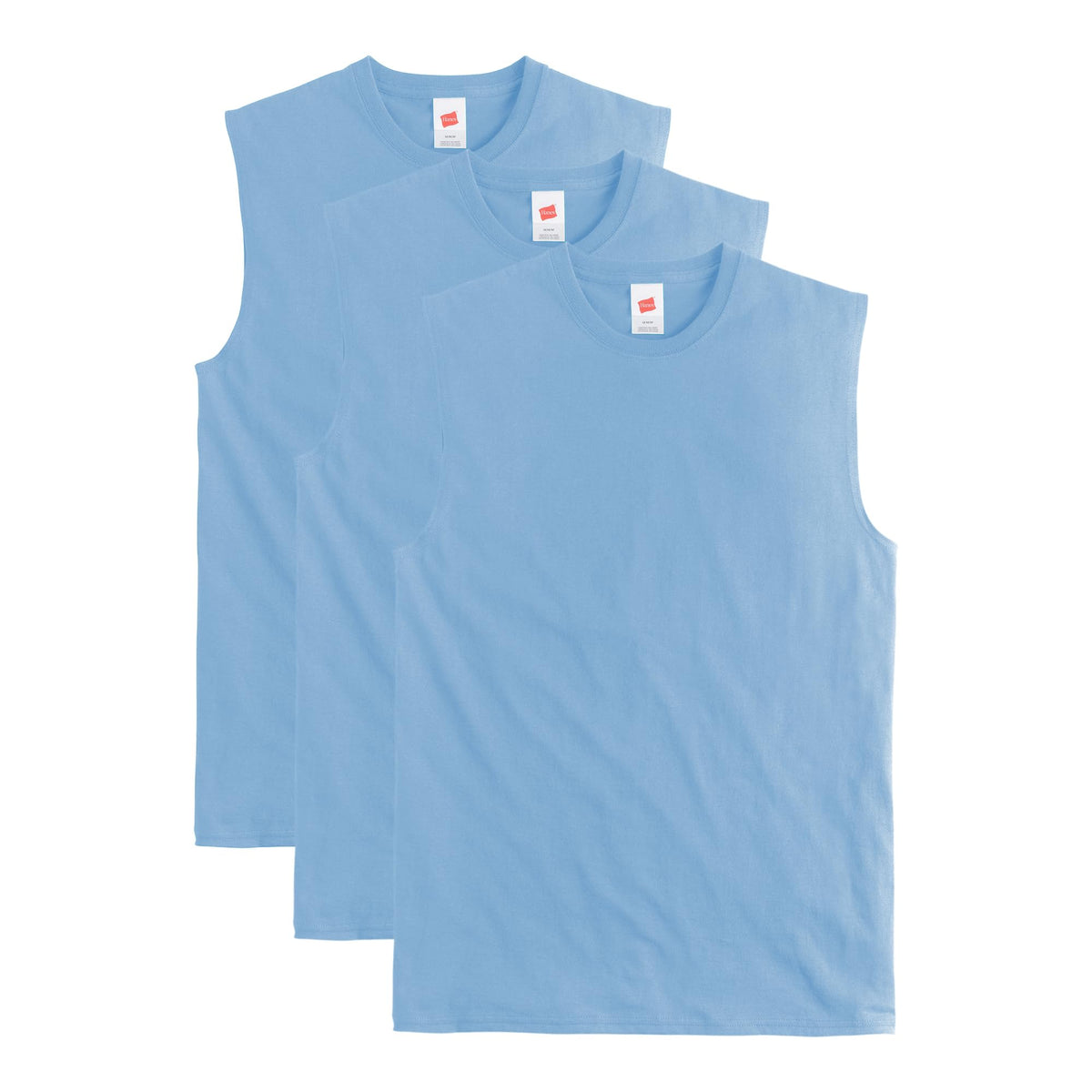 Hanes Men's Essentials Midweight Muscle T-Shirt Pack, Cotton Muscle Tank Shirts, 3-Pack