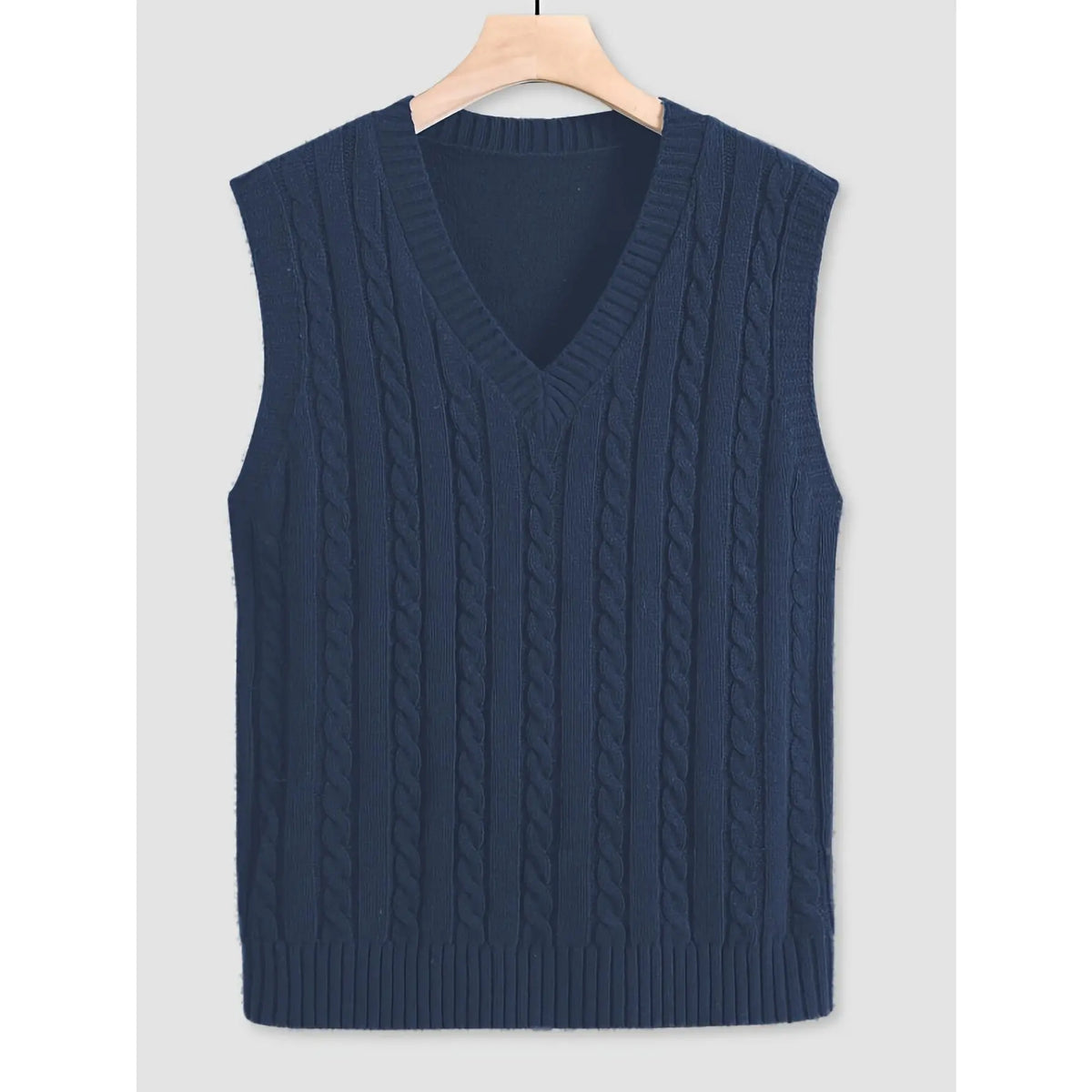 Men's Plus Size Plain V-Neck Knitting Sweater Vest - Solid Acrylic Streetwear Tops, Lightweight Regular Fit Pull-On Sleeveless, Medium Stretch for Spring-Fall, Available in 0XL-5XL (Includes 1XL,4XL)