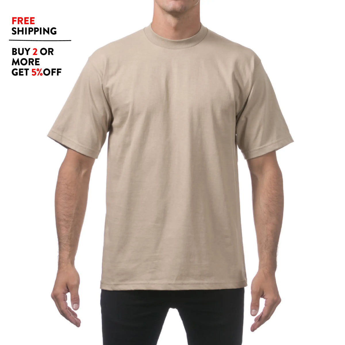 PROCLUB Men's Heavyweight Short Sleeve T Shirt Casual Cotton Tee PRO CLUB Plain Cotton Tee T Shirts LA Streetwear Hip Hop Harem Big Tall Sizes Black White Gray