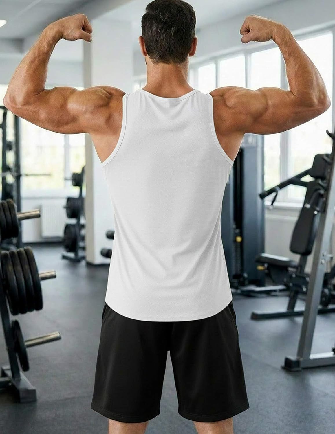 PINSPARK Men's UPF 50+ Quick Dry Tank Tops Athletic Muscle Tee
