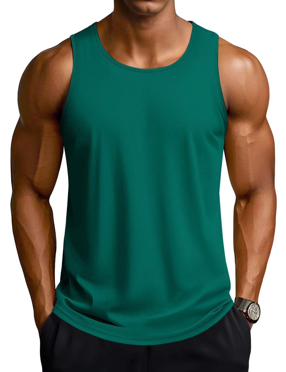 TACVASEN Men's Workout Tank Tops Sleeveless UPF 50+ Summer Sun Shirts Quick Dry for Running Swim Gym Beach