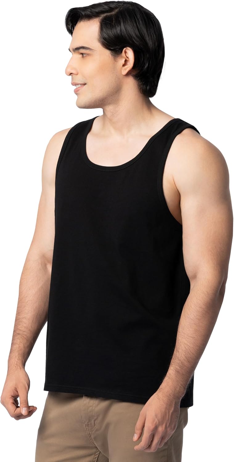 Fruit of the Loom Men's Eversoft Cotton Sleeveless T Shirts, Breathable & Moisture Wicking with Odor Control, Sizes S-4X