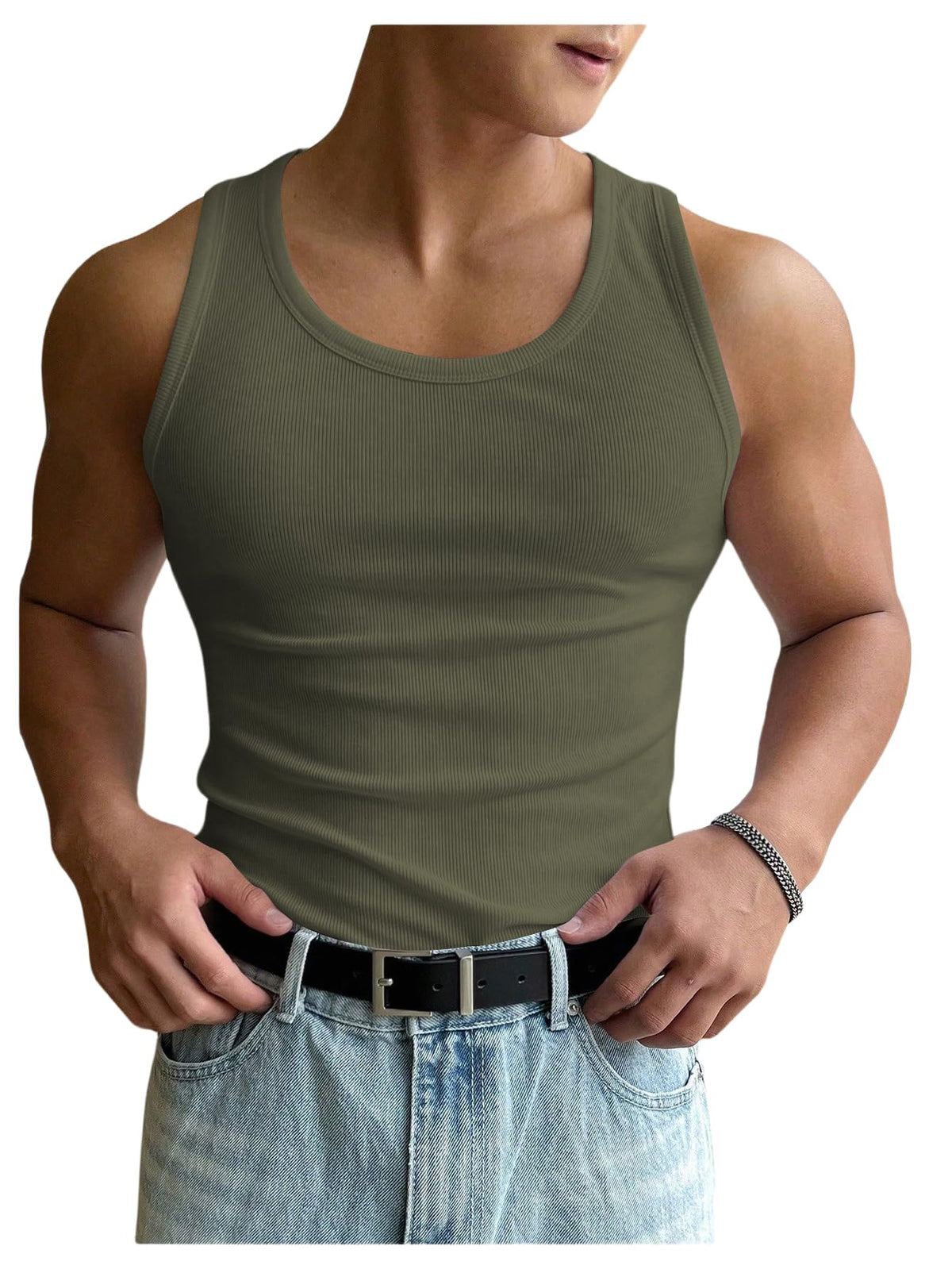 COZYEASE Men's Summer Sleeveless Tank Top Workout Gym Muscle Tank T Shirt