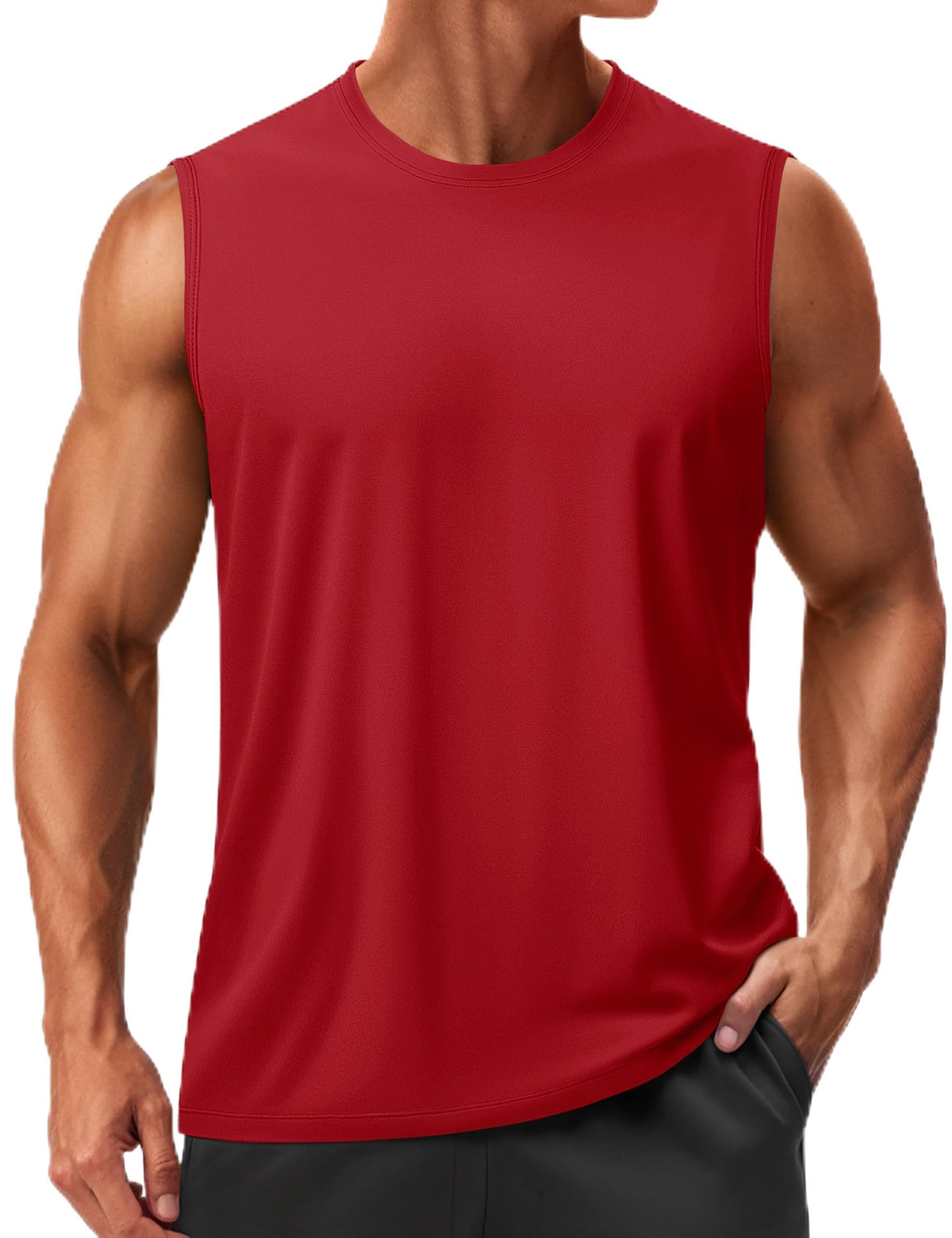 TACVASEN Men's Sleeveless Shirts Quick Dry Tank Tops for Men Sun Protection UPF 50+ Athletic Gym Workout Muscle Shirts