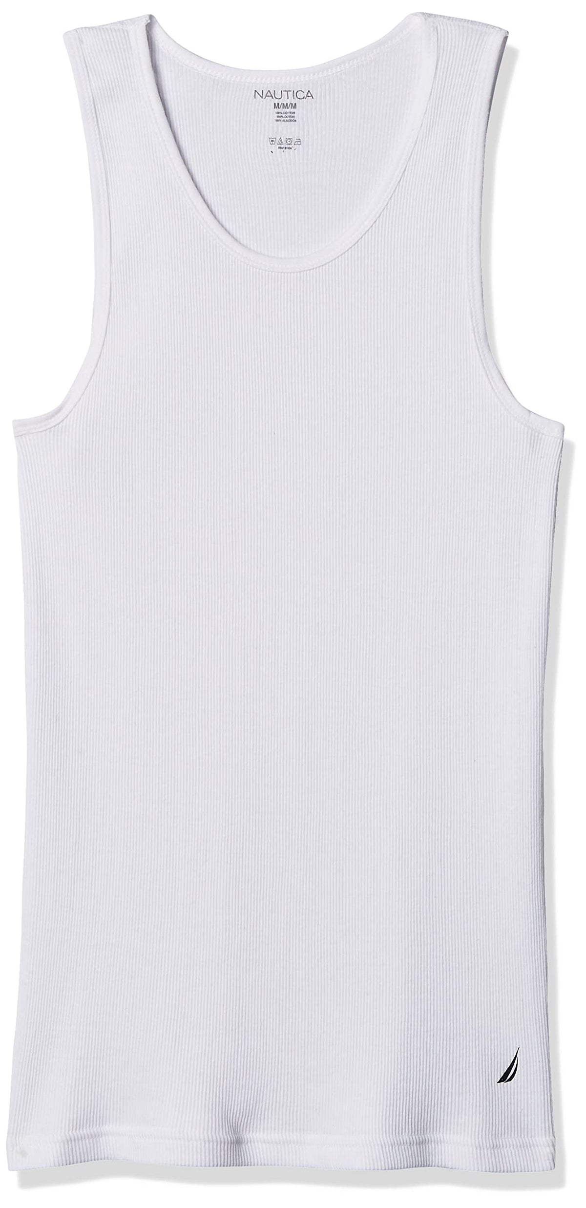 Nautica Men's 4 Pack Ribbed Cotton Tank Undershirts