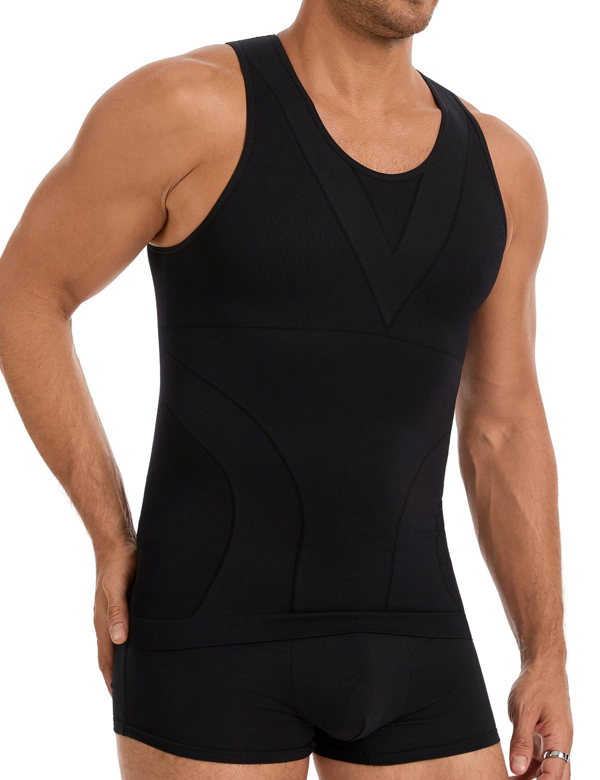 3 Pack Compression Shirt Men's Tummy Control Body Shaper Tank Top