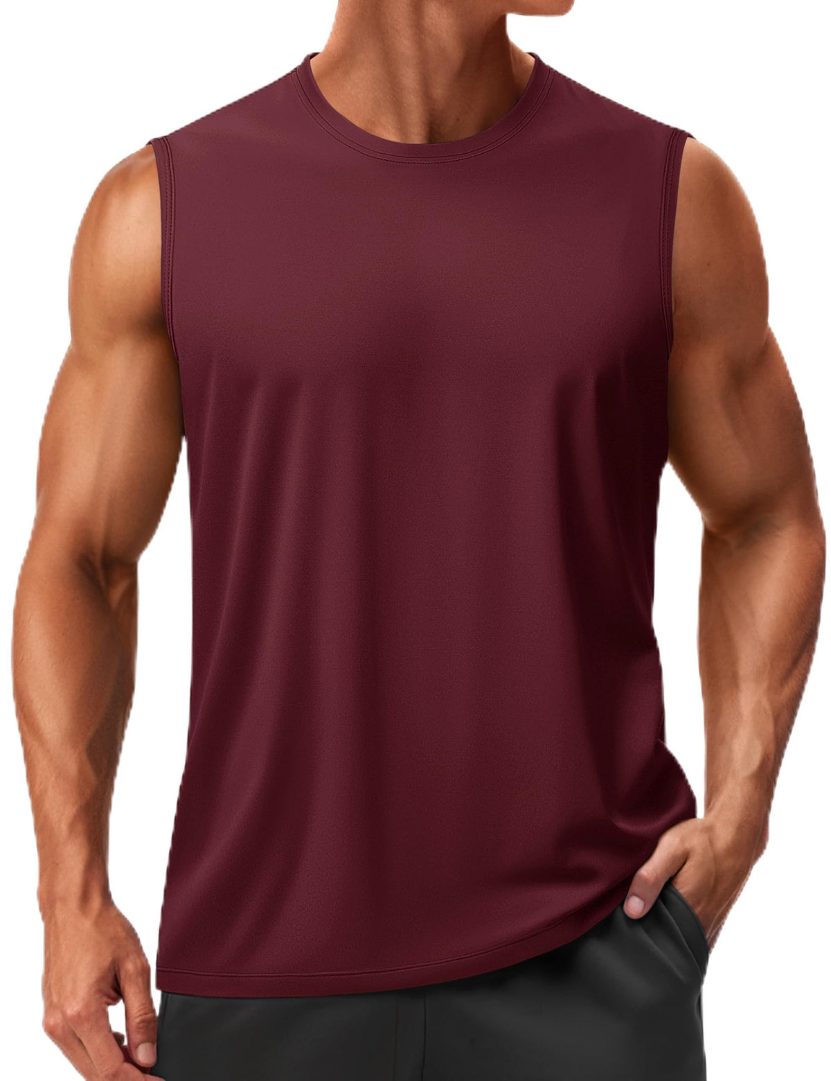TACVASEN Men's Sleeveless Shirts Quick Dry Tank Tops for Men Sun Protection UPF 50+ Athletic Gym Workout Muscle Shirts