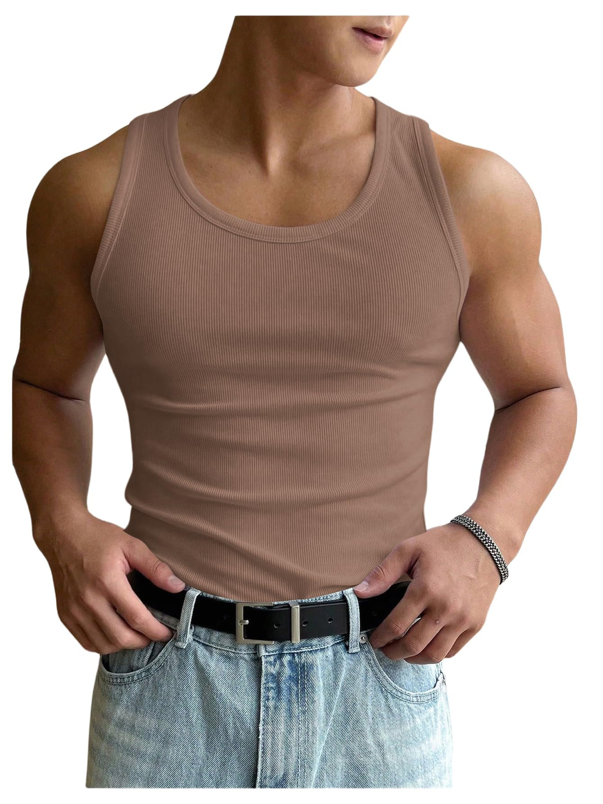 COZYEASE Men's Summer Sleeveless Tank Top Workout Gym Muscle Tank T Shirt