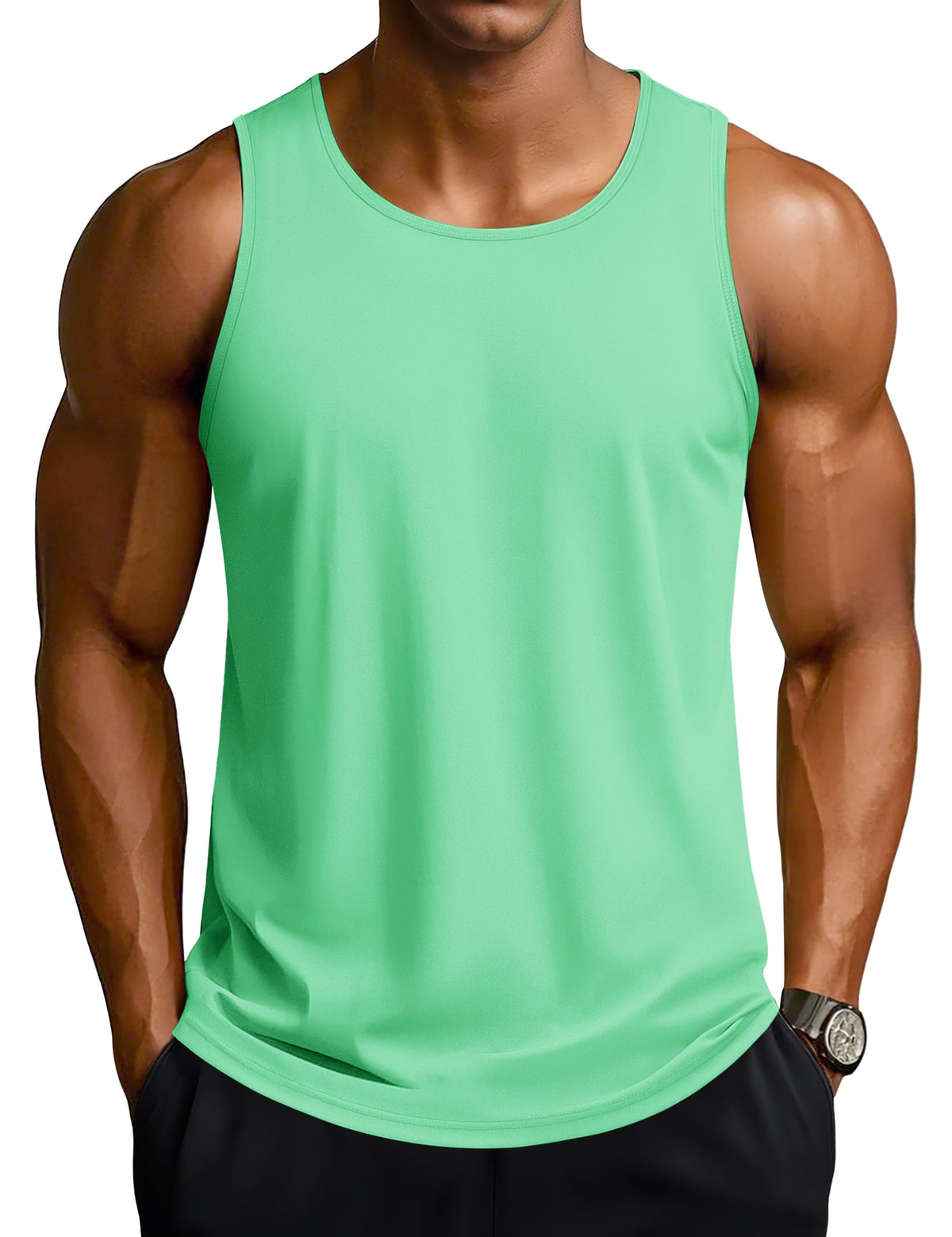 TACVASEN Men's Workout Tank Tops Sleeveless UPF 50+ Summer Sun Shirts Quick Dry for Running Swim Gym Beach