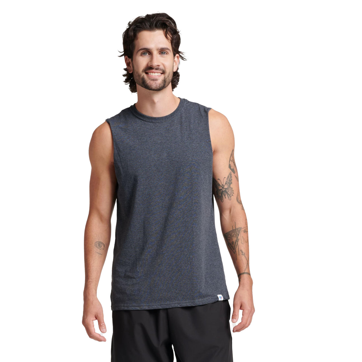 Russell Athletic Men's Dri-Power Cotton Blend Sleeveless Muscle Shirts,Moisture Wicking,Odor Protection, UPF 30+, Sizes S-4X
