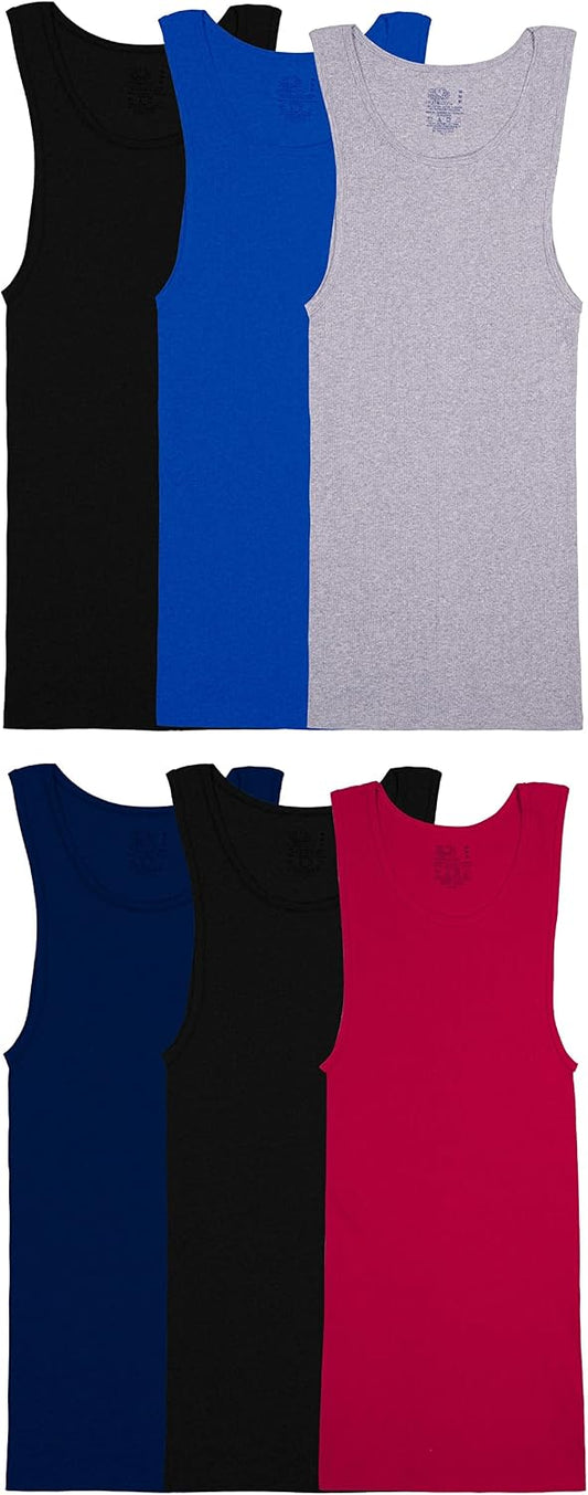 Fruit of the Loom Men's Sleeveless Tag Free Moisture Wicking Tank A-Shirt