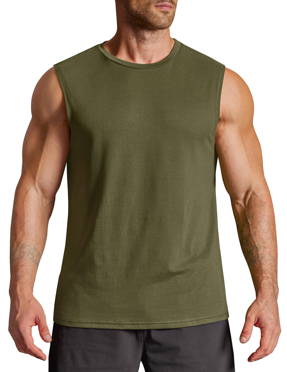 COOFANDY Mens Workout Tank Tops Cotton 3 Pack Soft Gym Muscle Shirt Sleeveless Classic T Shirts