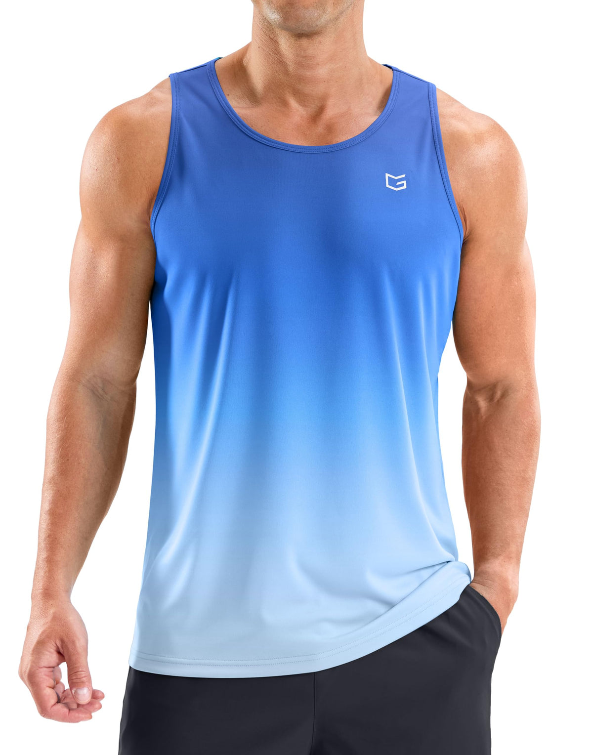 Beach Tank Tops for Men UPF50+ Dry Fit Summer Sleeveless Shirts