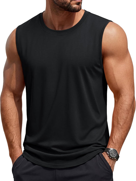 TACVASEN Tank Top for Men Moisture Wicking Cotton Sleeveless Shirts Muscle Gym Workout Causal Summer Tank Tops