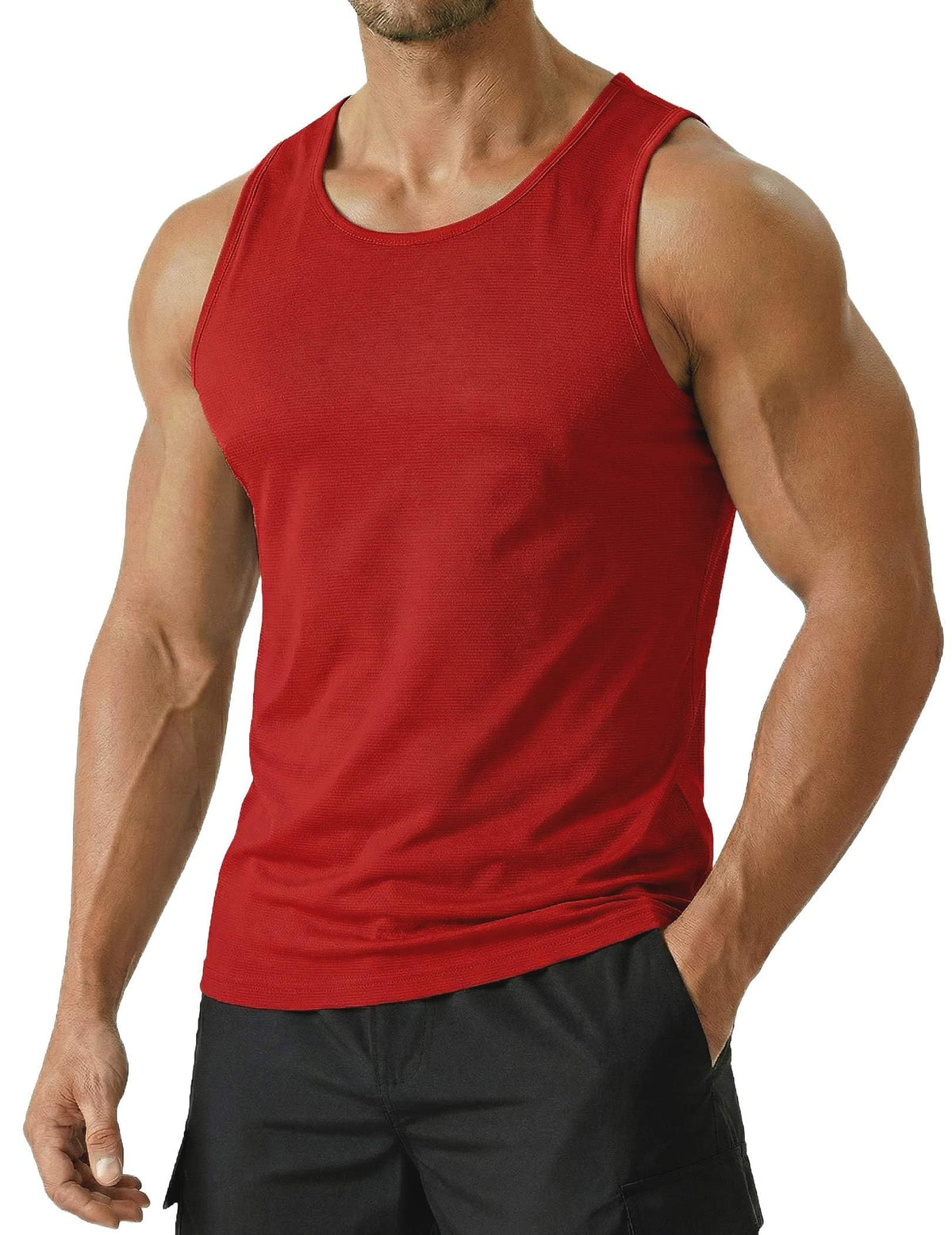 PINSPARK Men's UPF 50+ Quick Dry Tank Tops Athletic Muscle Tee