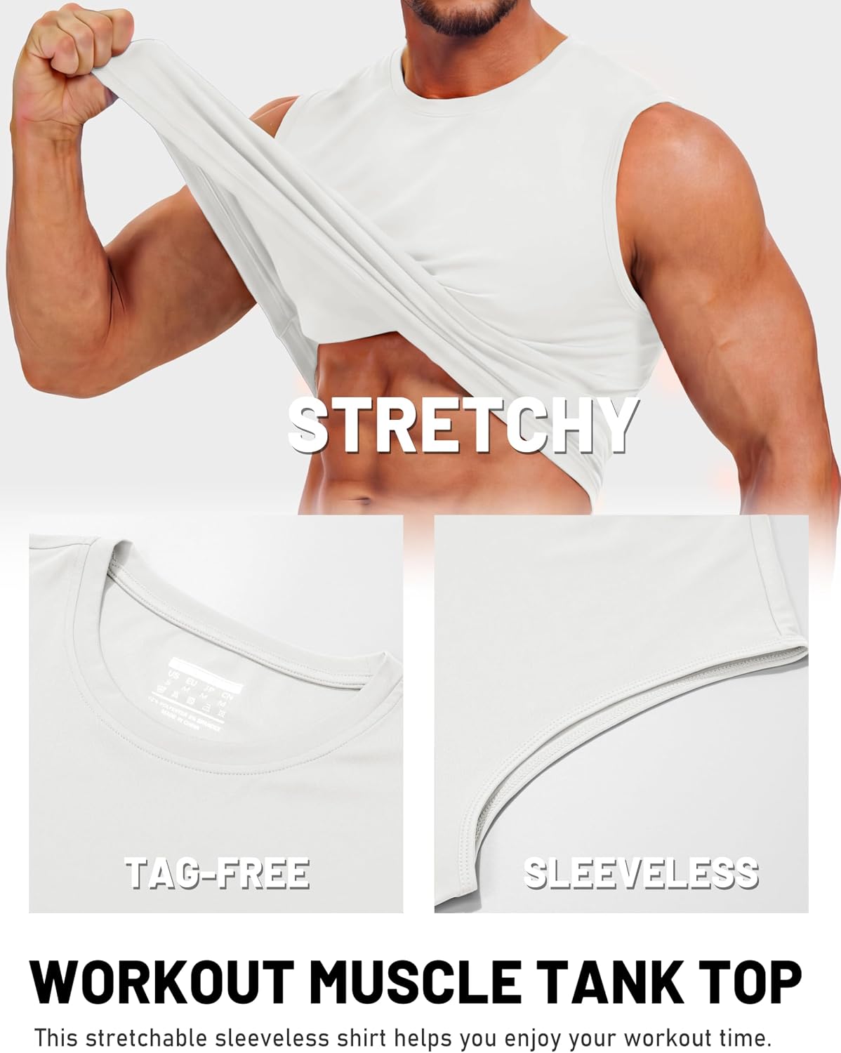 TACVASEN Men's Sleeveless Shirts Quick Dry Tank Tops for Men Sun Protection UPF 50+ Athletic Gym Workout Muscle Shirts