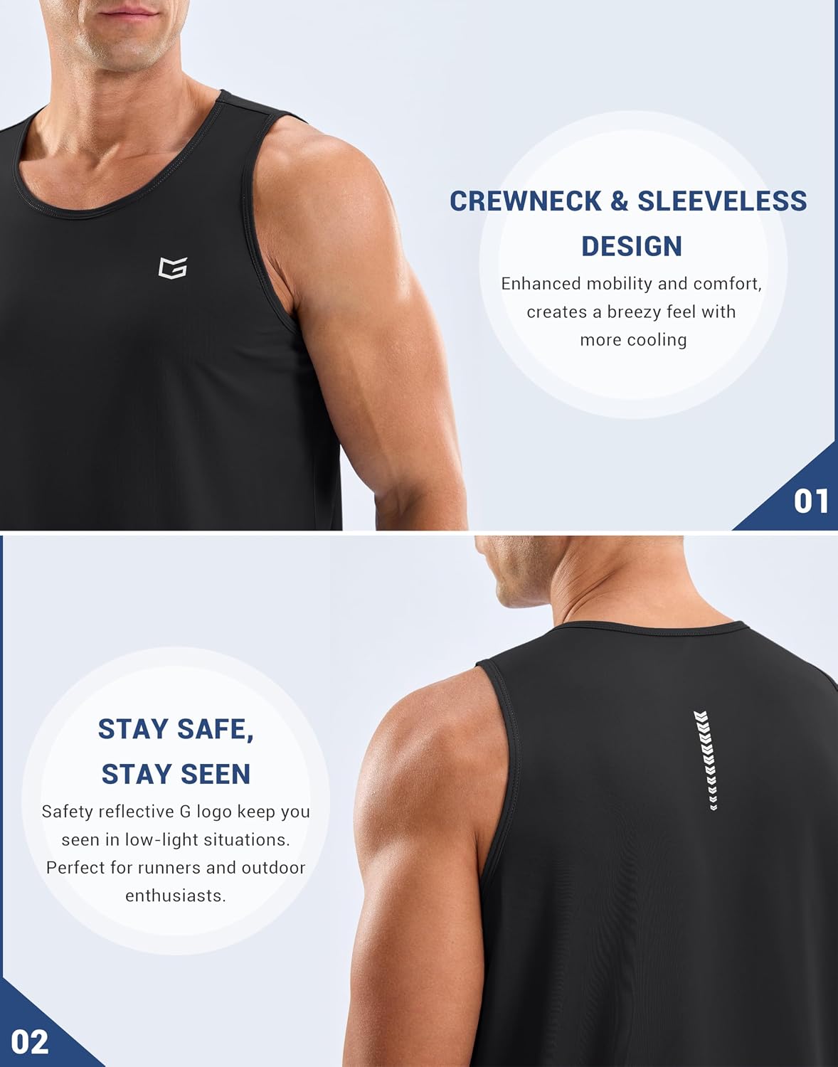 G Gradual Men's Tank Tops Sleeveless Workout Muscle Shirts for Men