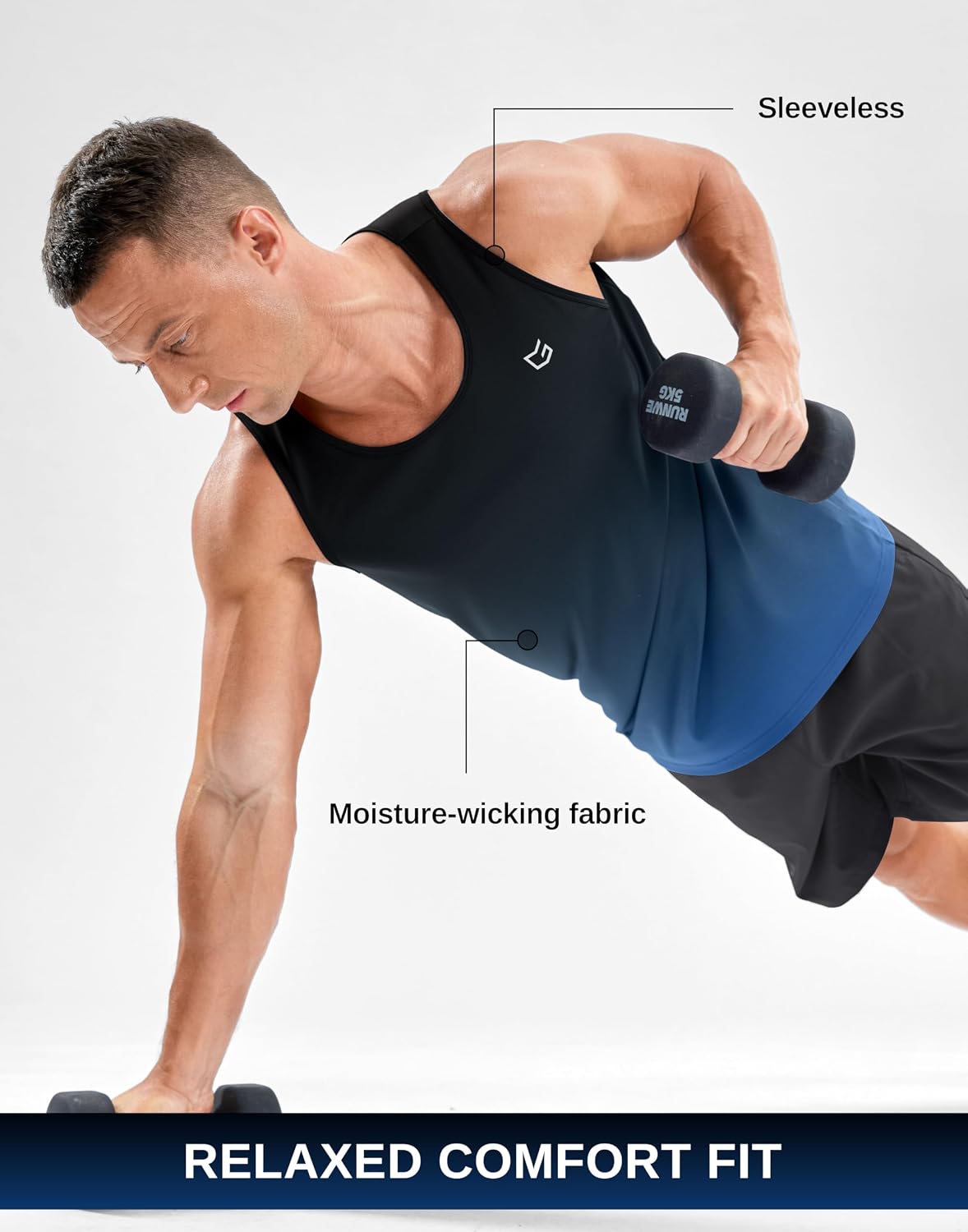 Beach Tank Tops for Men UPF50+ Dry Fit Summer Sleeveless Shirts